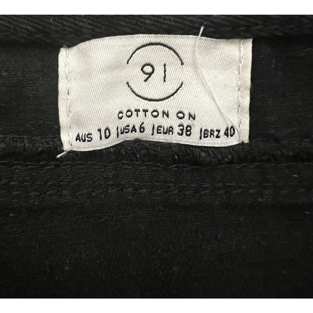 🌵 Cotton On Women's Denim Frayed Wrap Black Boho Mini Skirt - Size 6 - Picture 6 of 7